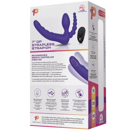 Страпон безремневой Pegasus 7" DP Strapless